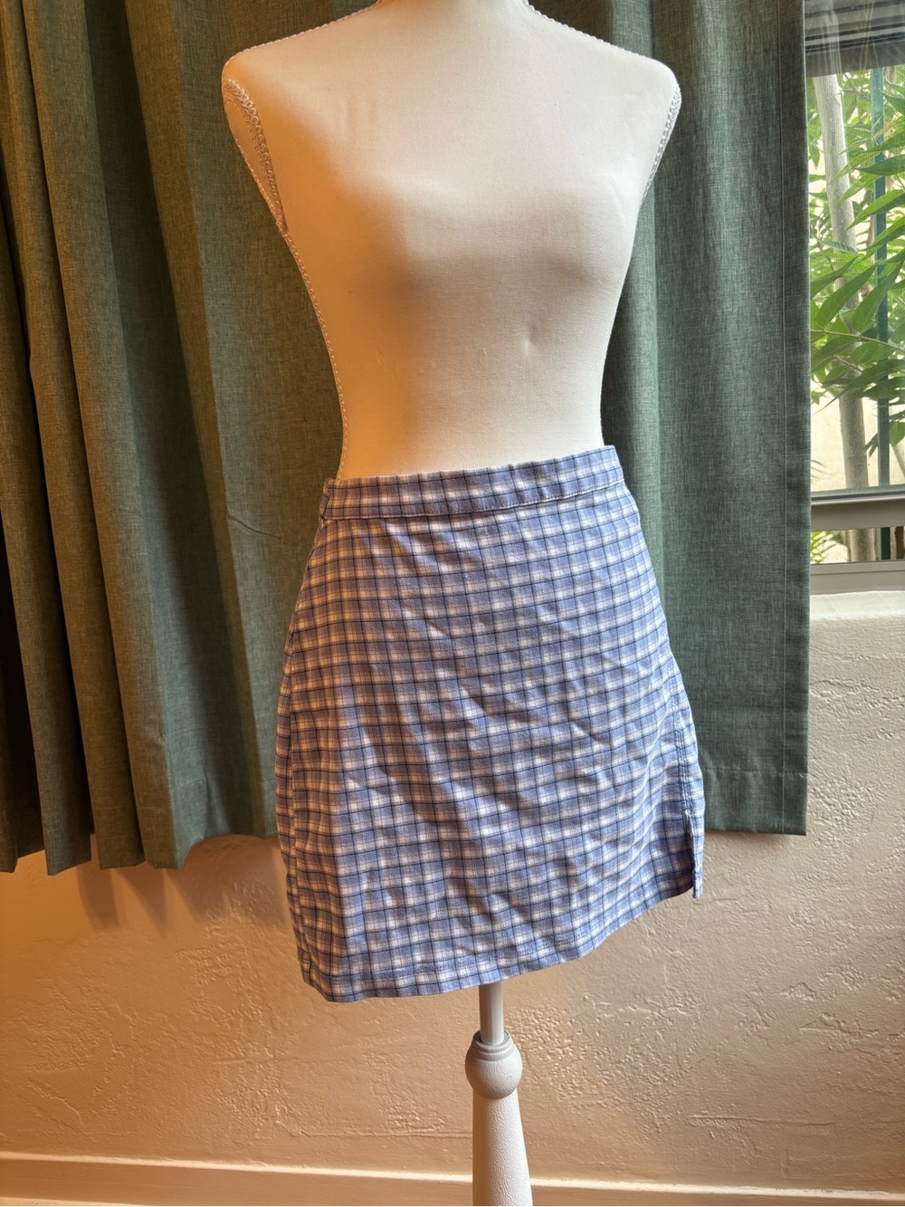 Hollister Blue Plaid Mini Skirt